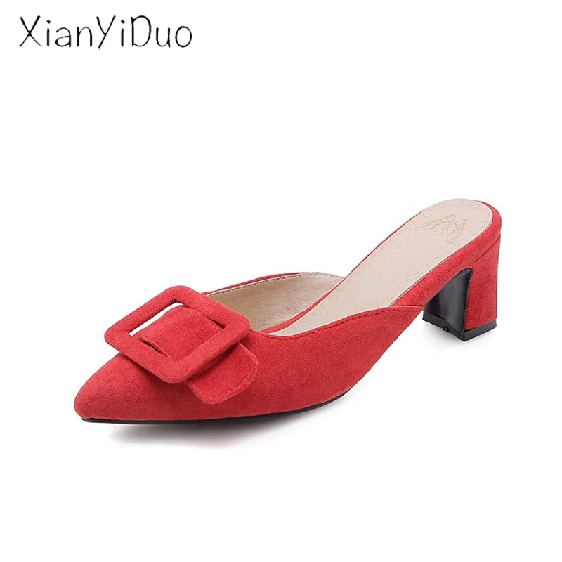 xianyiduo 2019 Summer flock outside Women's Shoes Slippers Middle Heel big size 34-46 Closed toe Slides Light Green red /19-25
xianyiduo 2019 Summer flock outside Women's Shoes Slippers Middle Heel big size 34-46 Closed toe Slides Light Green red /19-25