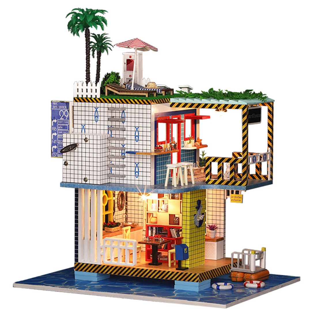 DIY Creative Handmade Theme Wooden Cabin Assembly Building Model Toy Set With Light - Sea Station Children Birthday Gifts 2019
DIY Creative Handmade Theme Wooden Cabin Assembly Building Model Toy Set With Light - Sea Station Children Birthday Gifts 2019