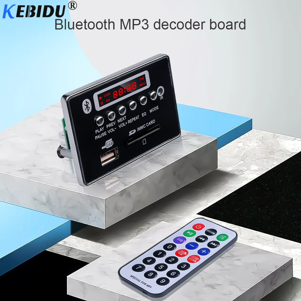KEBIDU Car USB MP3 Player Integrated Bluetooth Hands-free MP3 Decoder Board Module Remote Control USB FM Aux Radio for Car Kit
KEBIDU Car USB MP3 Player Integrated Bluetooth Hands-free MP3 Decoder Board Module Remote Control USB FM Aux Radio for Car Kit