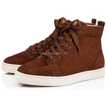 Zapatos Hombre Coffee Suede Leather Sneakers Men High Top Trainers Round Toe Flats Smoking Casual Shoes Men Big 46 Top Quality
Zapatos Hombre Coffee Suede Leather Sneakers Men High Top Trainers Round Toe Flats Smoking Casual Shoes Men Big 46 Top Quality