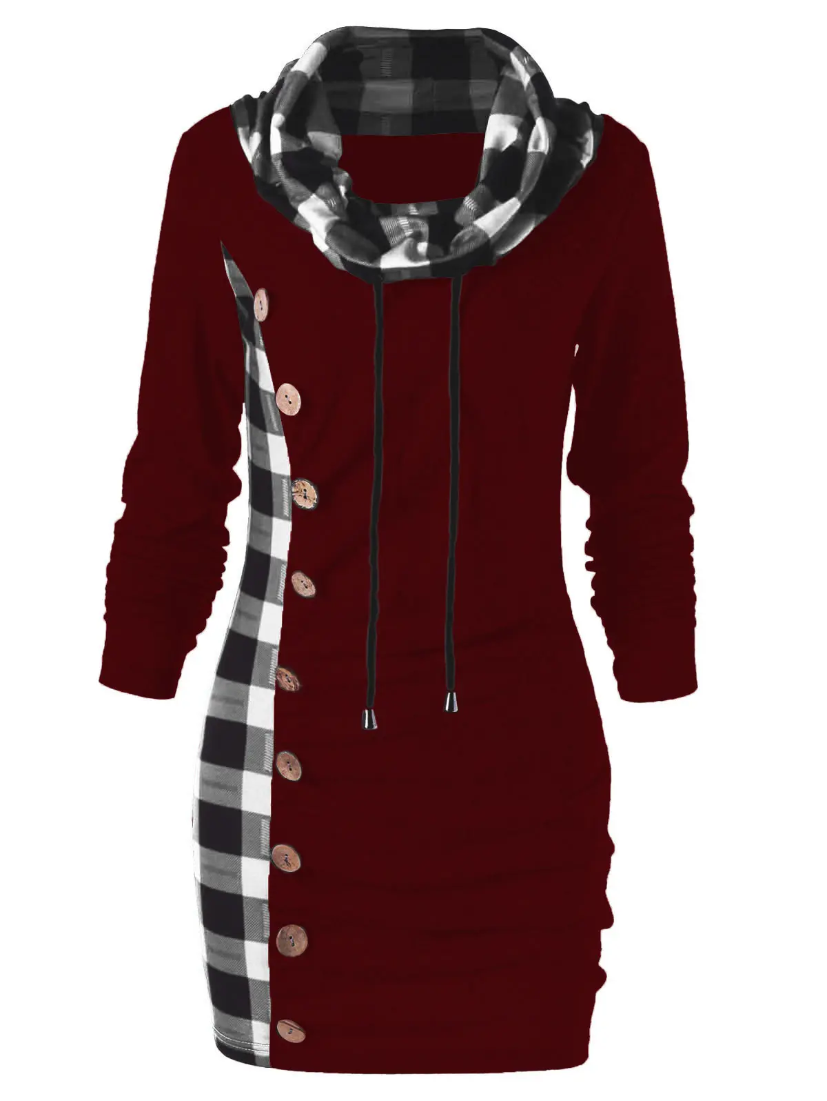Wipalo Women Plaid Drawstring Trim Cowl Neck Tunic Sweatshirt Dress Female Casual Daily Long Sleeve Dress Winter Fall Vestidos
Wipalo Women Plaid Drawstring Trim Cowl Neck Tunic Sweatshirt Dress Female Casual Daily Long Sleeve Dress Winter Fall Vestidos