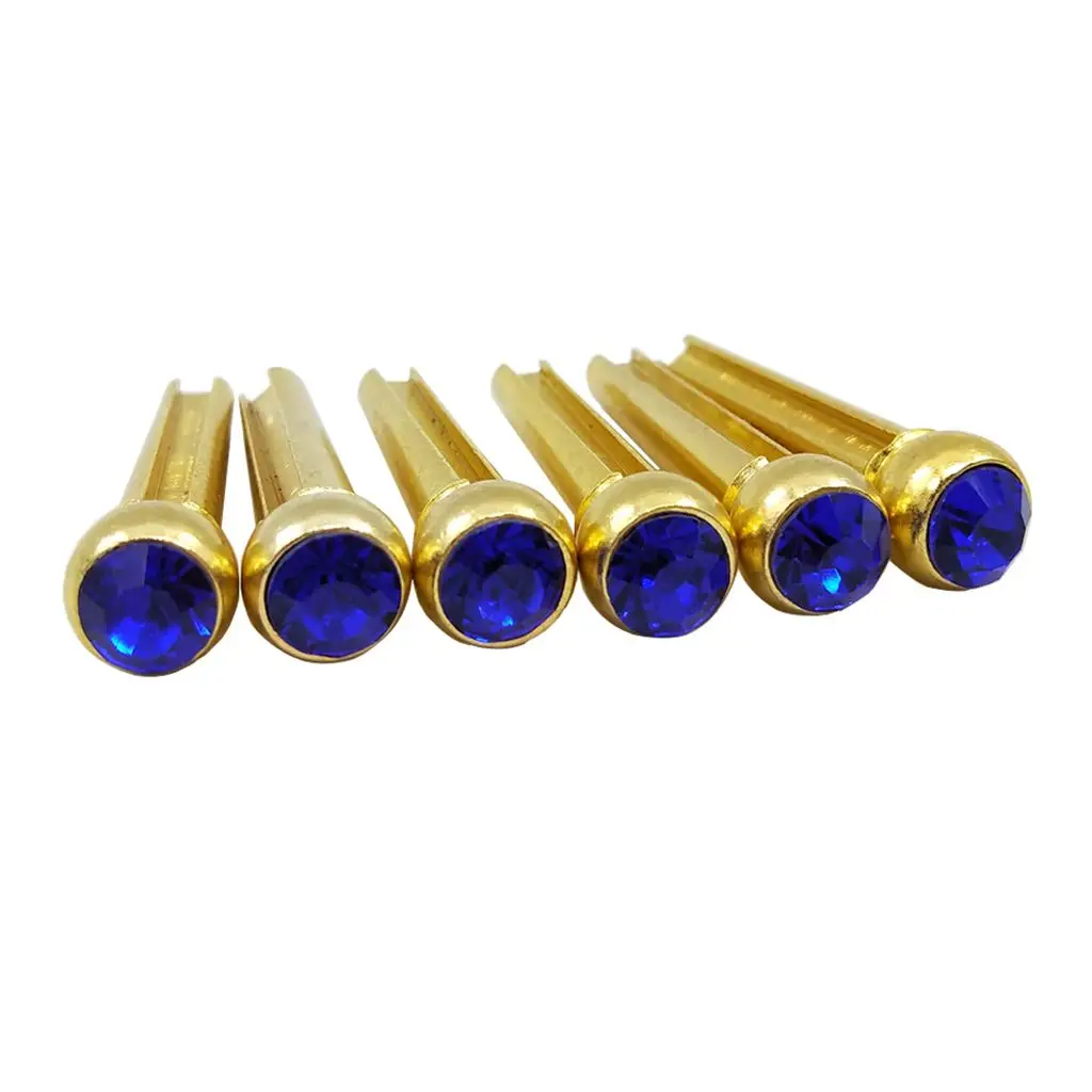 6PCS Pure Copper Material Folk Acoustic Guitar Bridge Pin Peg Nail with Crystal Dot (Dark Blue)
6PCS Pure Copper Material Folk Acoustic Guitar Bridge Pin Peg Nail with Crystal Dot (Dark Blue)