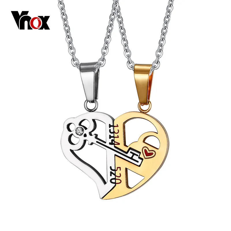 Vnox Key & Lock Heart Shape Necklace for Women Men Pendant Couple Necklaces Lover Friendship Jewelry 2pcs/ sets Anniversary Gift
Vnox Key & Lock Heart Shape Necklace for Women Men Pendant Couple Necklaces Lover Friendship Jewelry 2pcs/ sets Anniversary Gift