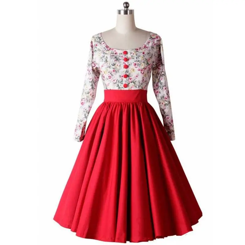 Fashion Casual Women Patchwork Floral Print Dress Winter Long Sleeve High Waist Vintage Pin Up Rockabilly Dresses High Quality
Fashion Casual Women Patchwork Floral Print Dress Winter Long Sleeve High Waist Vintage Pin Up Rockabilly Dresses High Quality