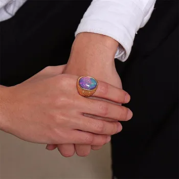 Bold Vintage Large Mens Opal Ring Oval Cabochon Golden Stainless Steel Ring 23MM Wide
Bold Vintage Large Mens Opal Ring Oval Cabochon Golden Stainless Steel Ring 23MM Wide