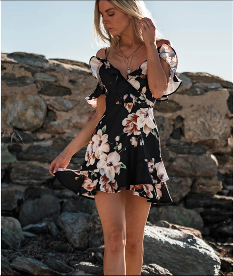 Women's Boho Chiffon Summer Beach Short Mini Dress Floral Print Off Shoulder Beach Dress Tunic Sundress Mini Party Dress
Women's Boho Chiffon Summer Beach Short Mini Dress Floral Print Off Shoulder Beach Dress Tunic Sundress Mini Party Dress