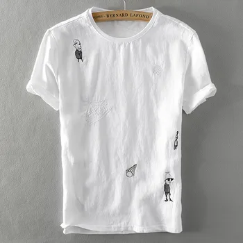 #4749 Summer Top 2019 White Linen T Shirt Men Embroidery Short Sleeve T-shirt Homme Thin Loose Casual Hip Hop Clothes Fashion
#4749 Summer Top 2019 White Linen T Shirt Men Embroidery Short Sleeve T-shirt Homme Thin Loose Casual Hip Hop Clothes Fashion