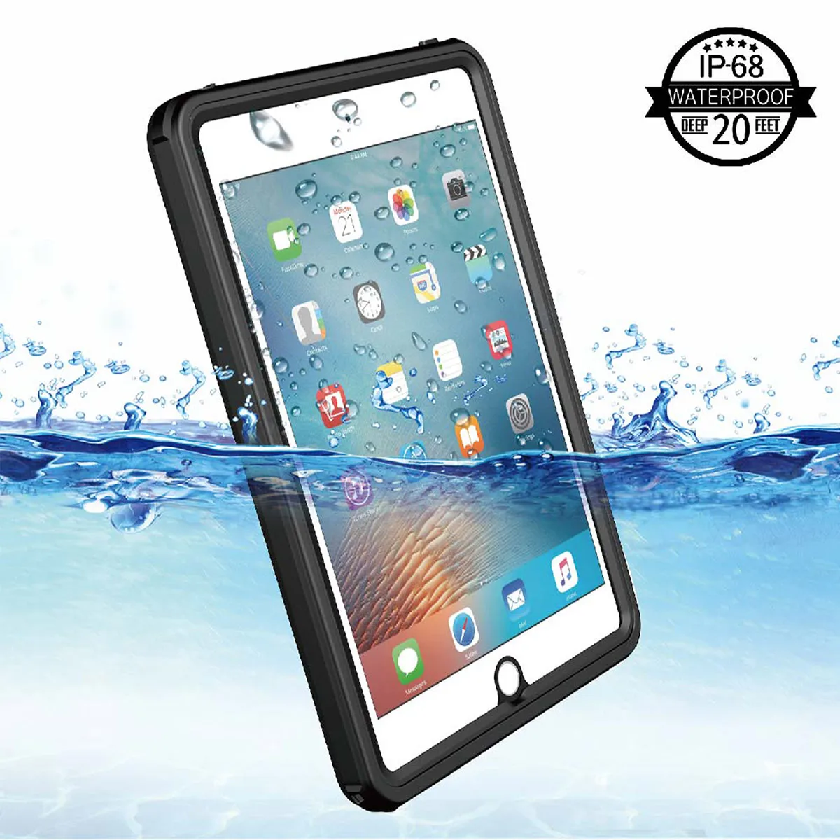 For iPad Mini 4 Waterproof Tablet Case Shockproof Dust Proof Tablet Cover with Adjustable Tablet Stand Built-in Screen Protector
For iPad Mini 4 Waterproof Tablet Case Shockproof Dust Proof Tablet Cover with Adjustable Tablet Stand Built-in Screen Protector