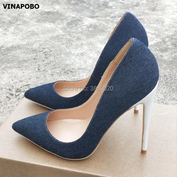 2019 Vinapobo Spring Autumn Summer Blue Denim Shoes Stilettos High Heels Pointed Toe Pumps For Women Dress Party Wedding Pumps
2019 Vinapobo Spring Autumn Summer Blue Denim Shoes Stilettos High Heels Pointed Toe Pumps For Women Dress Party Wedding Pumps