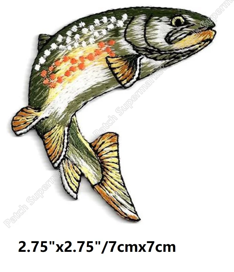 FISHING FRESHWATER FISH TROUT FISHERMAN Patches wild outdoor travel national park animal Embroidered iron on badge for cap hats
FISHING FRESHWATER FISH TROUT FISHERMAN Patches wild outdoor travel national park animal Embroidered iron on badge for cap hats
