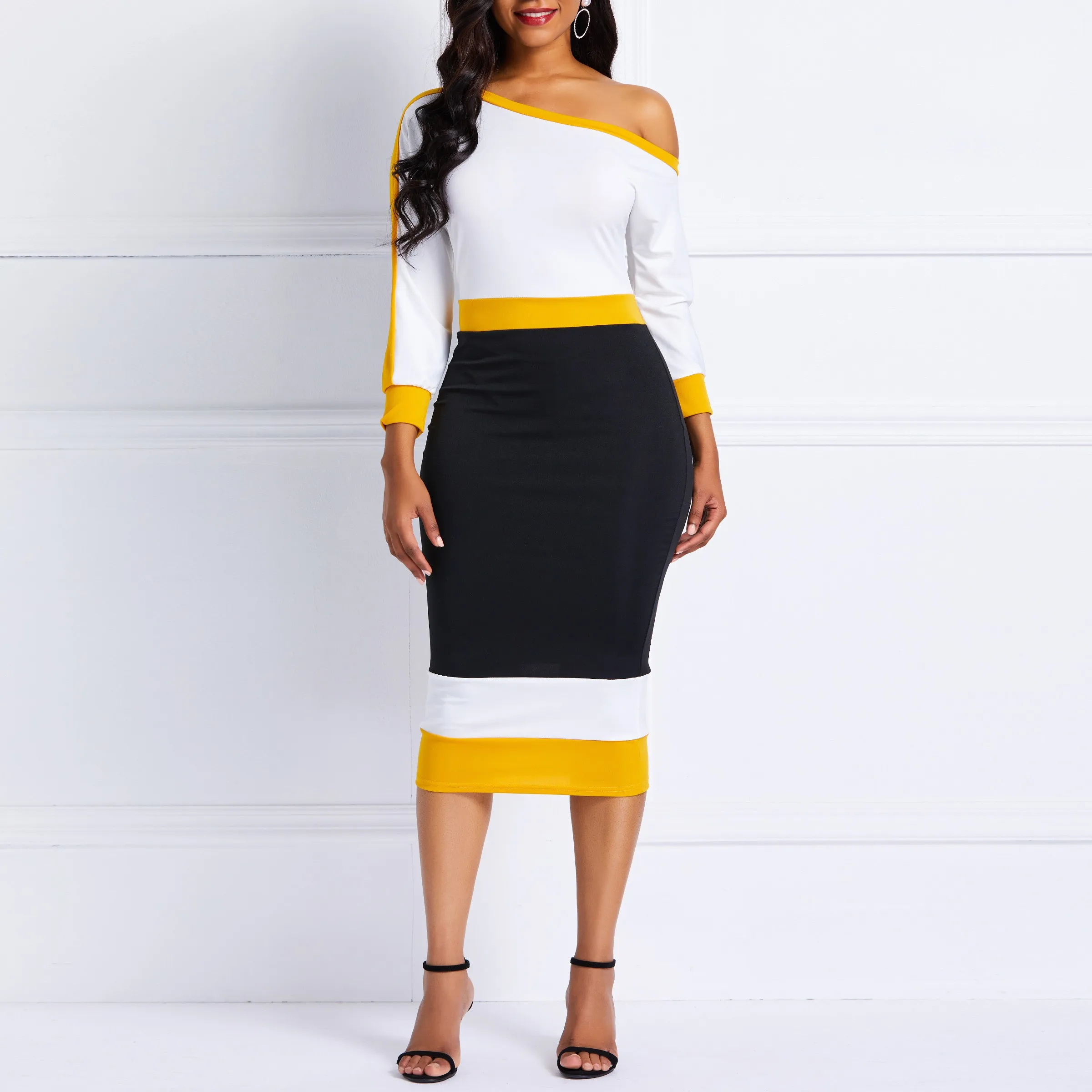 Clocolor Sexy Women Bodycon Party Dress Spring Autumn Color Block High Waist Backless Ladies Sheath Office Midi Dress Vestidos
Clocolor Sexy Women Bodycon Party Dress Spring Autumn Color Block High Waist Backless Ladies Sheath Office Midi Dress Vestidos