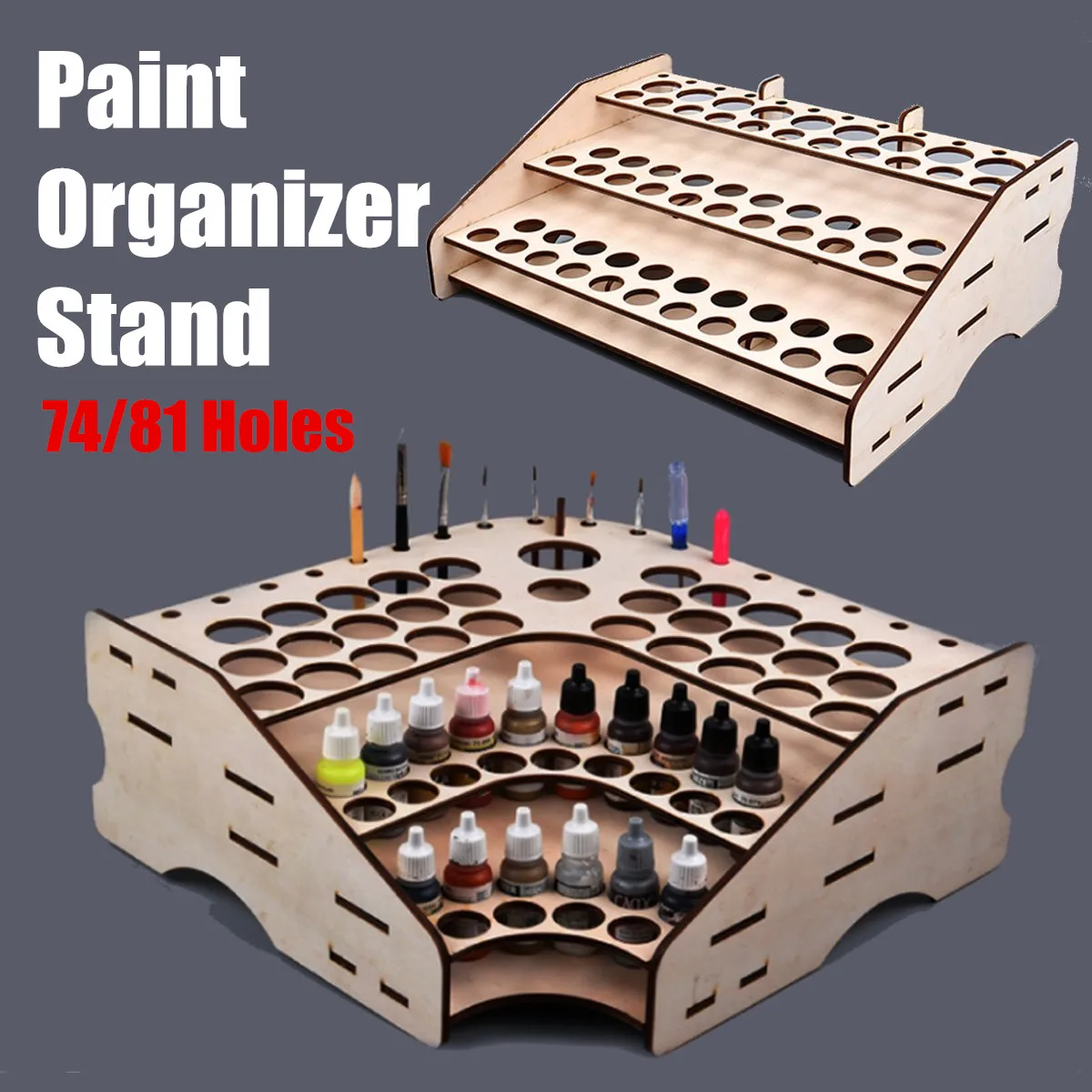 3 Layers Wooden Pigment Bottle Storage Organizer 74/81 Bottles Color Paint Ink Brush Stand Rack Modular Holder Home School
3 Layers Wooden Pigment Bottle Storage Organizer 74/81 Bottles Color Paint Ink Brush Stand Rack Modular Holder Home School