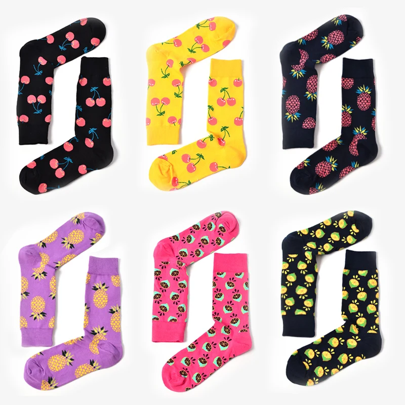 Funny Cute Men Cartoon Pineapple Lemon Cherry Fruits Harajuku Colorful Happy Personality Skate Hip Hop Casual Cotton Socks
Funny Cute Men Cartoon Pineapple Lemon Cherry Fruits Harajuku Colorful Happy Personality Skate Hip Hop Casual Cotton Socks