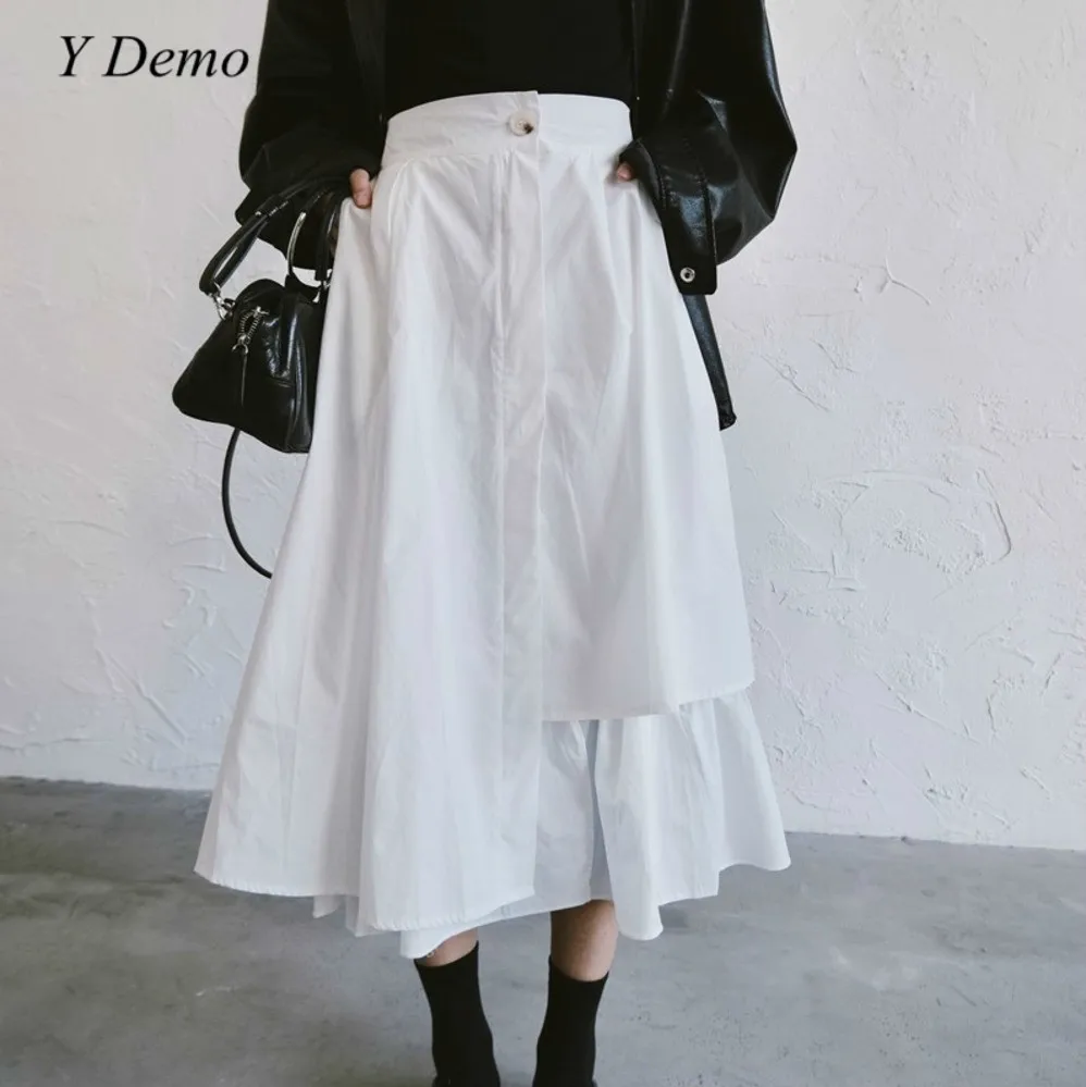 Elegant Irregular Solid Color Women Skirt One Button High Waist Casual Female Skirts
Elegant Irregular Solid Color Women Skirt One Button High Waist Casual Female Skirts
