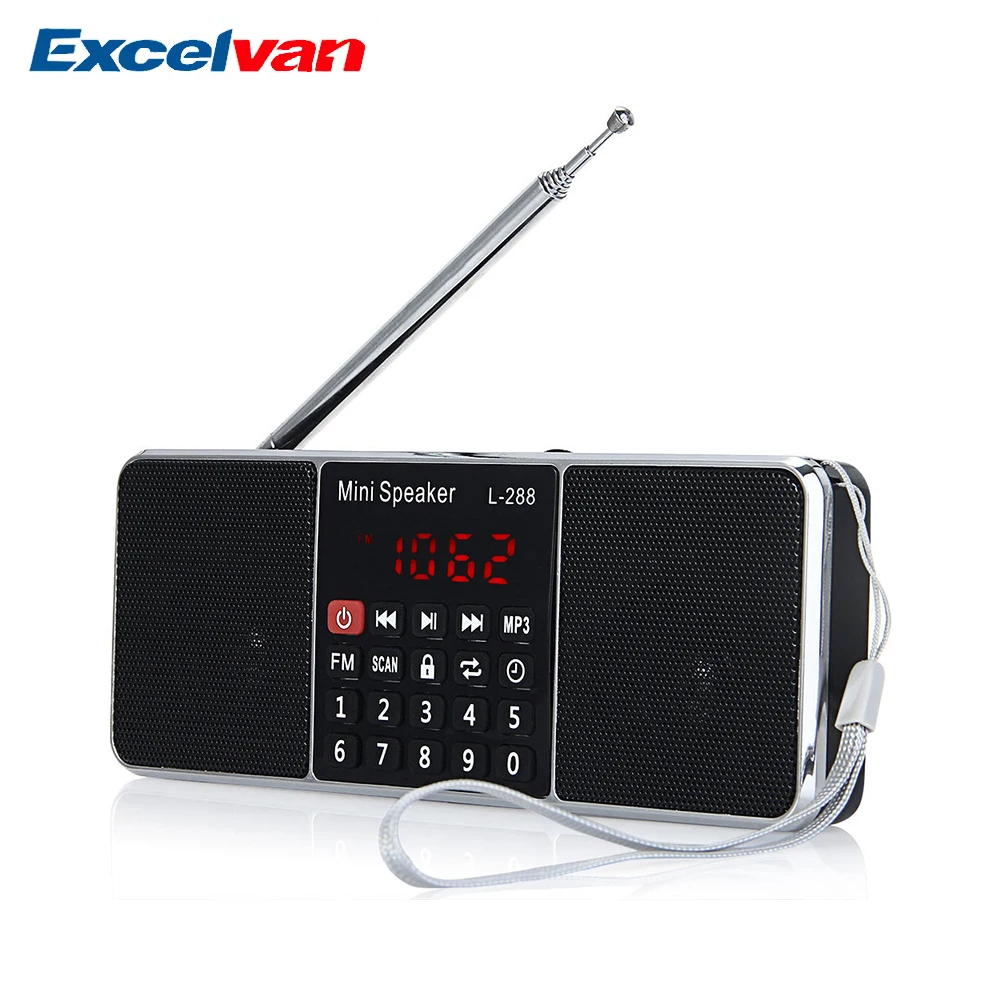 Excelvan L-288 Mini Portable LCD Digital FM Radio Speaker USB TF Card Mp3 Music Player
Excelvan L-288 Mini Portable LCD Digital FM Radio Speaker USB TF Card Mp3 Music Player