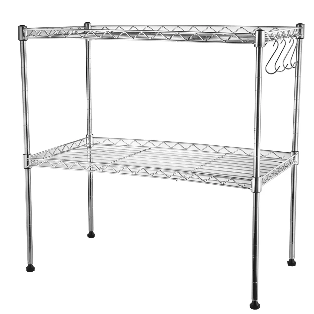 2-Tier Storage Rack Metal with hook Kitchen Microwave Stand Kitchen Oven Rack Metro Shelf Stainless Steel Heavy Duty Adjustable
2-Tier Storage Rack Metal with hook Kitchen Microwave Stand Kitchen Oven Rack Metro Shelf Stainless Steel Heavy Duty Adjustable