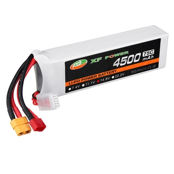 XF Power 14.8V 4500mAh 75C 4S Lipo Battery w/ T/XT60 Plug Connector for Skyhunter RC Airplane Multicopter Spare Parts Drone Accs
XF Power 14.8V 4500mAh 75C 4S Lipo Battery w/ T/XT60 Plug Connector for Skyhunter RC Airplane Multicopter Spare Parts Drone Accs