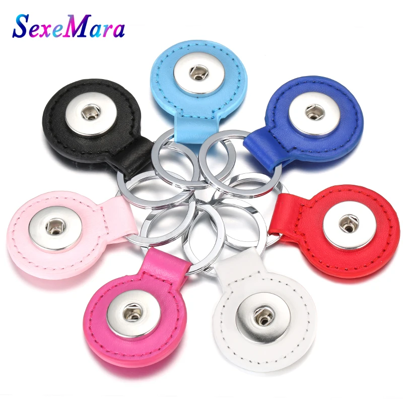 New Multi Style Round PU Leather KeyChains 18mm Snap Button Key Chain Jewelry for Men Women Cute Key Rings
New Multi Style Round PU Leather KeyChains 18mm Snap Button Key Chain Jewelry for Men Women Cute Key Rings