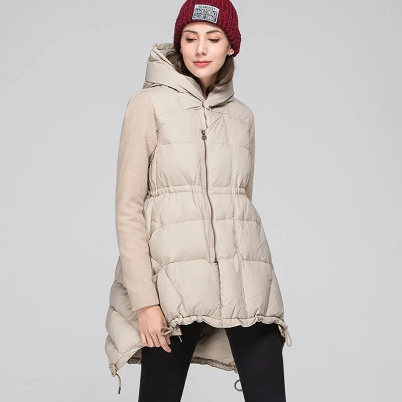 Winter Solid Color Woolen Stitching Hooded Long Down Coat Female 2019 Gray Duck Feather Light And Thin Basic Jackets Women HJ127
Winter Solid Color Woolen Stitching Hooded Long Down Coat Female 2019 Gray Duck Feather Light And Thin Basic Jackets Women HJ127