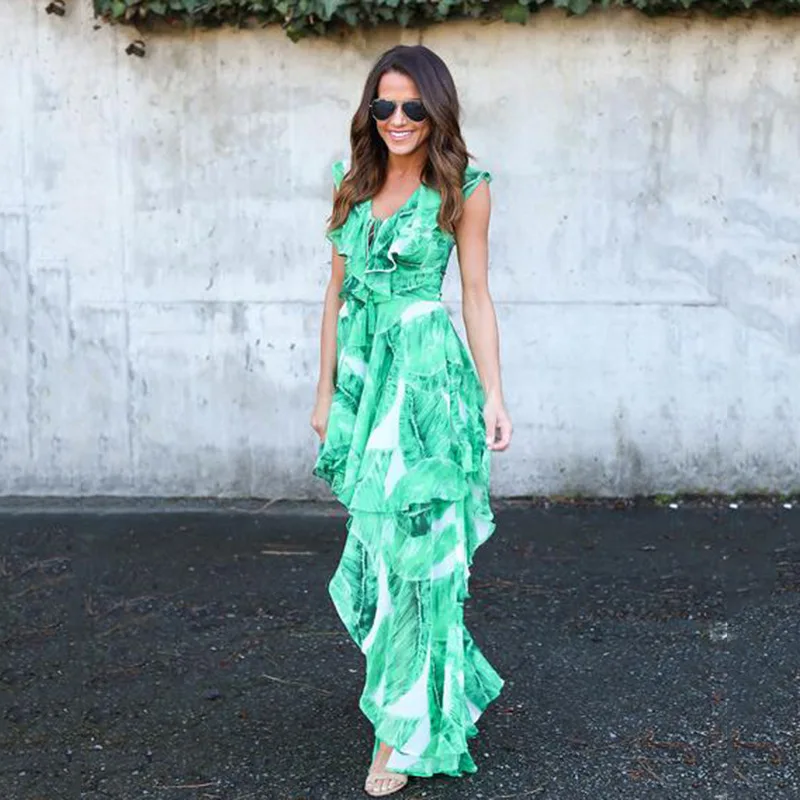 Bohemian Printing Bohemian Maxi Dresses for Women Long V Neck Summer Beach Dresses Beach Ruffles Vestidos
Bohemian Printing Bohemian Maxi Dresses for Women Long V Neck Summer Beach Dresses Beach Ruffles Vestidos