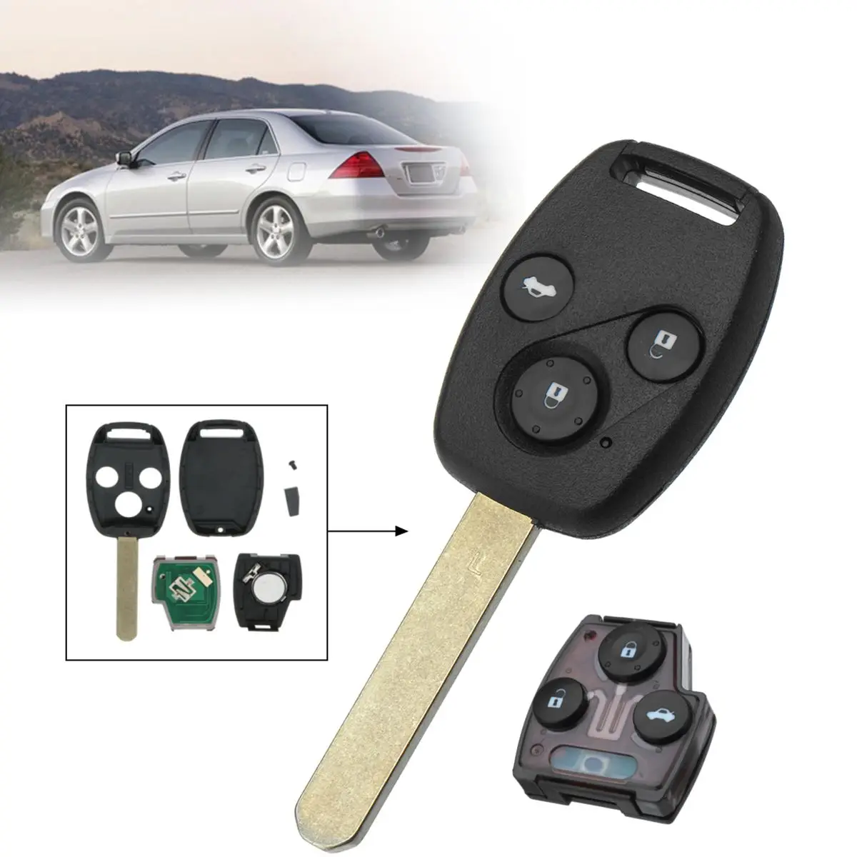 3 Buttons 313.8Mhz HON66 CR1616 Car Remote Key Fob Case Shell with ID46 Chip For Honda/Accord/Civic Fit 2003 2004 2005 2006 2007
3 Buttons 313.8Mhz HON66 CR1616 Car Remote Key Fob Case Shell with ID46 Chip For Honda/Accord/Civic Fit 2003 2004 2005 2006 2007