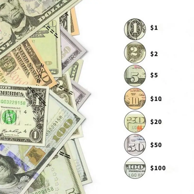 Prop That Looks Real Dollar Copy Money Full Print 2 Sided For Movies, Birthday Party,Game Brain Game Kids Education Tool
Prop That Looks Real Dollar Copy Money Full Print 2 Sided For Movies, Birthday Party,Game Brain Game Kids Education Tool