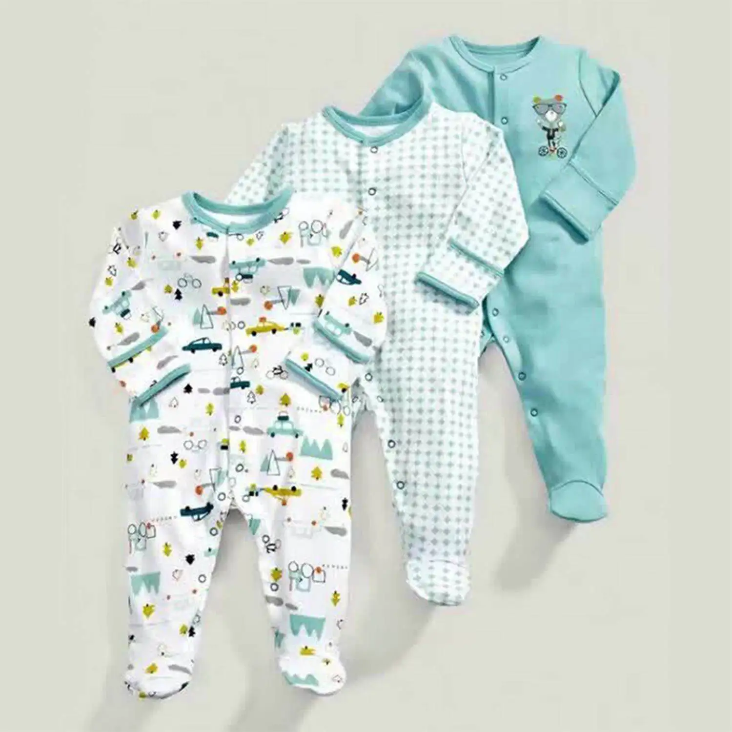 Spring and autumn models ice blue squirrel pattern cotton long-sleeved baby onesies robes romper 3 sets 80cm(White & Light Gre
Spring and autumn models ice blue squirrel pattern cotton long-sleeved baby onesies robes romper 3 sets 80cm(White & Light Gre