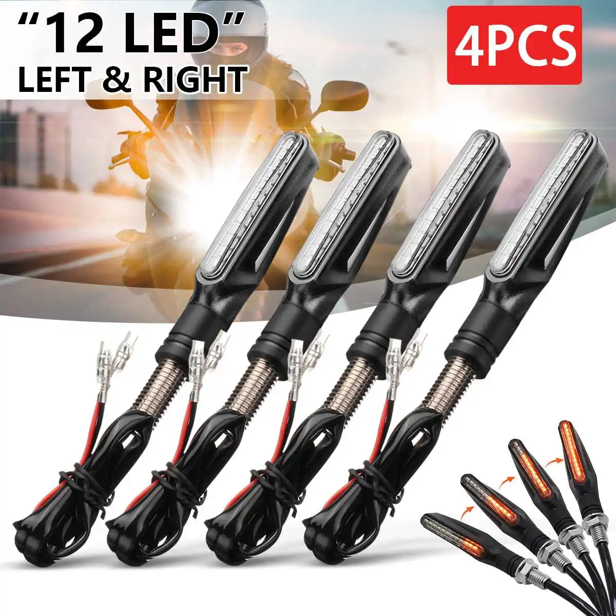 4PCS Universal flowing water flicker led motorcycle turn signal Indicators Blinkers Flexible Bendable Amber light lamp
4PCS Universal flowing water flicker led motorcycle turn signal Indicators Blinkers Flexible Bendable Amber light lamp