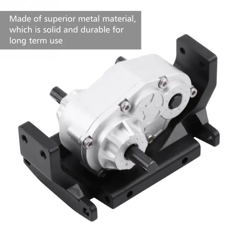 Metal Gearbox Transfer Case With Mount for SCX10 / D90 1/10 RC Crawler Car RC Metal Transfer Case Black + Silver Part
Metal Gearbox Transfer Case With Mount for SCX10 / D90 1/10 RC Crawler Car RC Metal Transfer Case Black + Silver Part