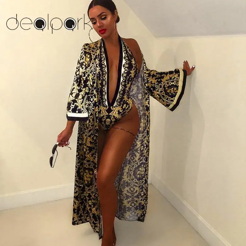 Women Two Piece Set Ethnic Printed V-Neck Bodysuit and Long Kimono Cardigan Outwear Vintage Outfits 2019 Summer Beachwear Female
Women Two Piece Set Ethnic Printed V-Neck Bodysuit and Long Kimono Cardigan Outwear Vintage Outfits 2019 Summer Beachwear Female