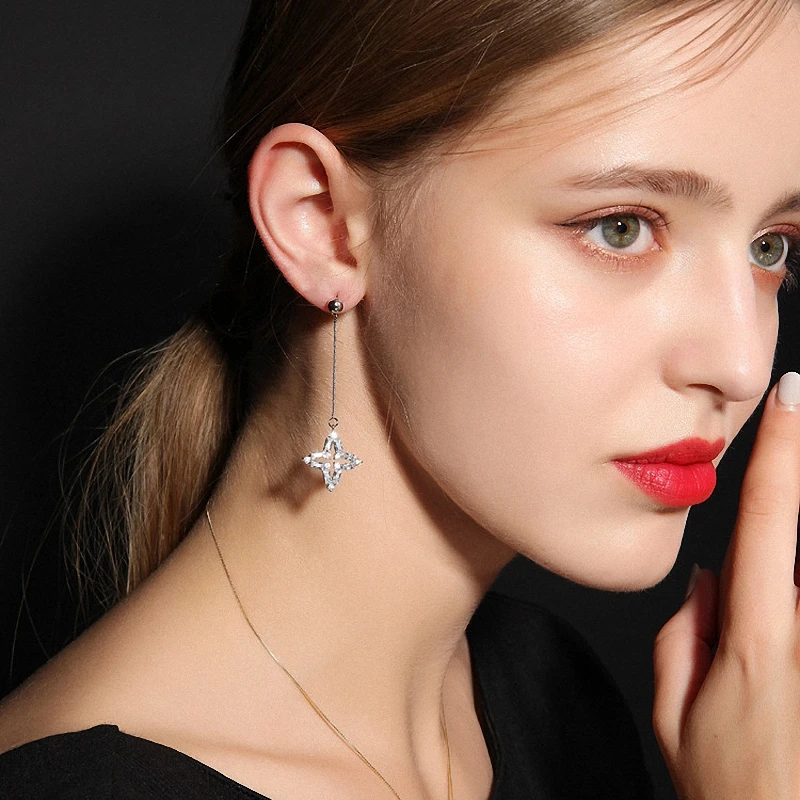 New Cubic Zirconia Stars Earring Fashion Women Drop Pieced Earrings Jewelry Lady Office Holiday Zircon CZ Stone Ear Bijoux Gifts
New Cubic Zirconia Stars Earring Fashion Women Drop Pieced Earrings Jewelry Lady Office Holiday Zircon CZ Stone Ear Bijoux Gifts