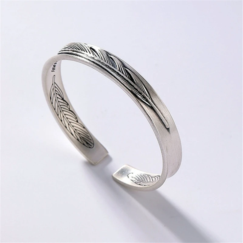Gothic Punk Men Jewelry Vintage Men's Cuff Bangles S925 Pure Sliver Bracelet Men Animal Eagle Feather Open Bangle
Gothic Punk Men Jewelry Vintage Men's Cuff Bangles S925 Pure Sliver Bracelet Men Animal Eagle Feather Open Bangle