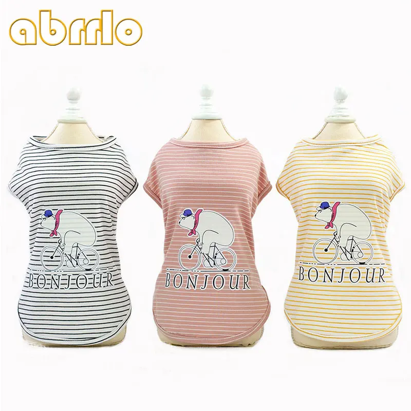 Abrrlo Pet Clothes Summer Striped Cartoon Dog Clothes Cotoon Soft Dog Vest Shirt For French Bulldog Chihuahua Dog Accessories
Abrrlo Pet Clothes Summer Striped Cartoon Dog Clothes Cotoon Soft Dog Vest Shirt For French Bulldog Chihuahua Dog Accessories