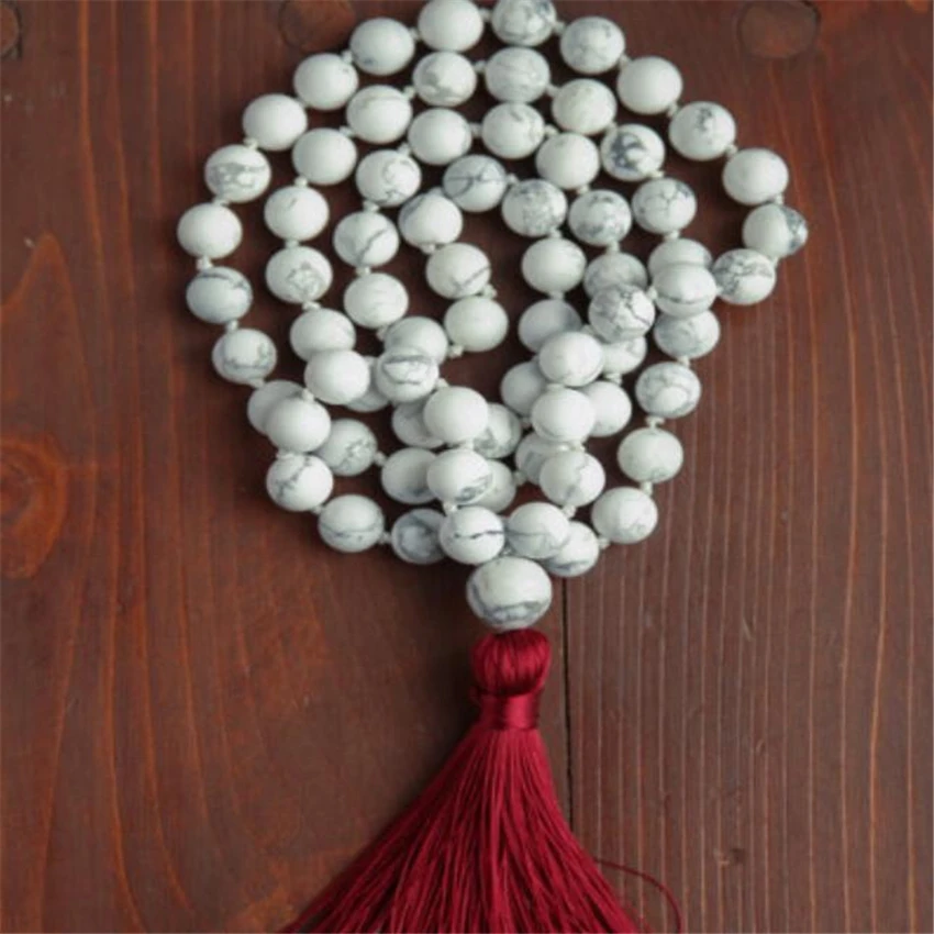 10mm Howlite Necklace Buddhism Healing Bless Unisex spirituality MONK Multicolor men Tassel yoga Fancy Handmade
10mm Howlite Necklace Buddhism Healing Bless Unisex spirituality MONK Multicolor men Tassel yoga Fancy Handmade