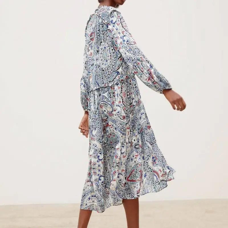 Spring Women Dress 2019 New Fashion Paisley Prints Vintage Retro Look V-Neck Long Sleeve Female Dresses Vestidos Feminino
Spring Women Dress 2019 New Fashion Paisley Prints Vintage Retro Look V-Neck Long Sleeve Female Dresses Vestidos Feminino