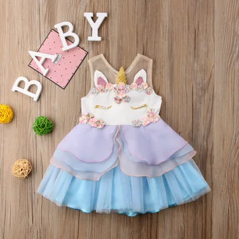 Princess Newborn Kids Baby Girls Sleeveless Chiffon Unicorn Embroidery Party Pageant Dress 3D Sundress Ruffle Summer Clothes
Princess Newborn Kids Baby Girls Sleeveless Chiffon Unicorn Embroidery Party Pageant Dress 3D Sundress Ruffle Summer Clothes
