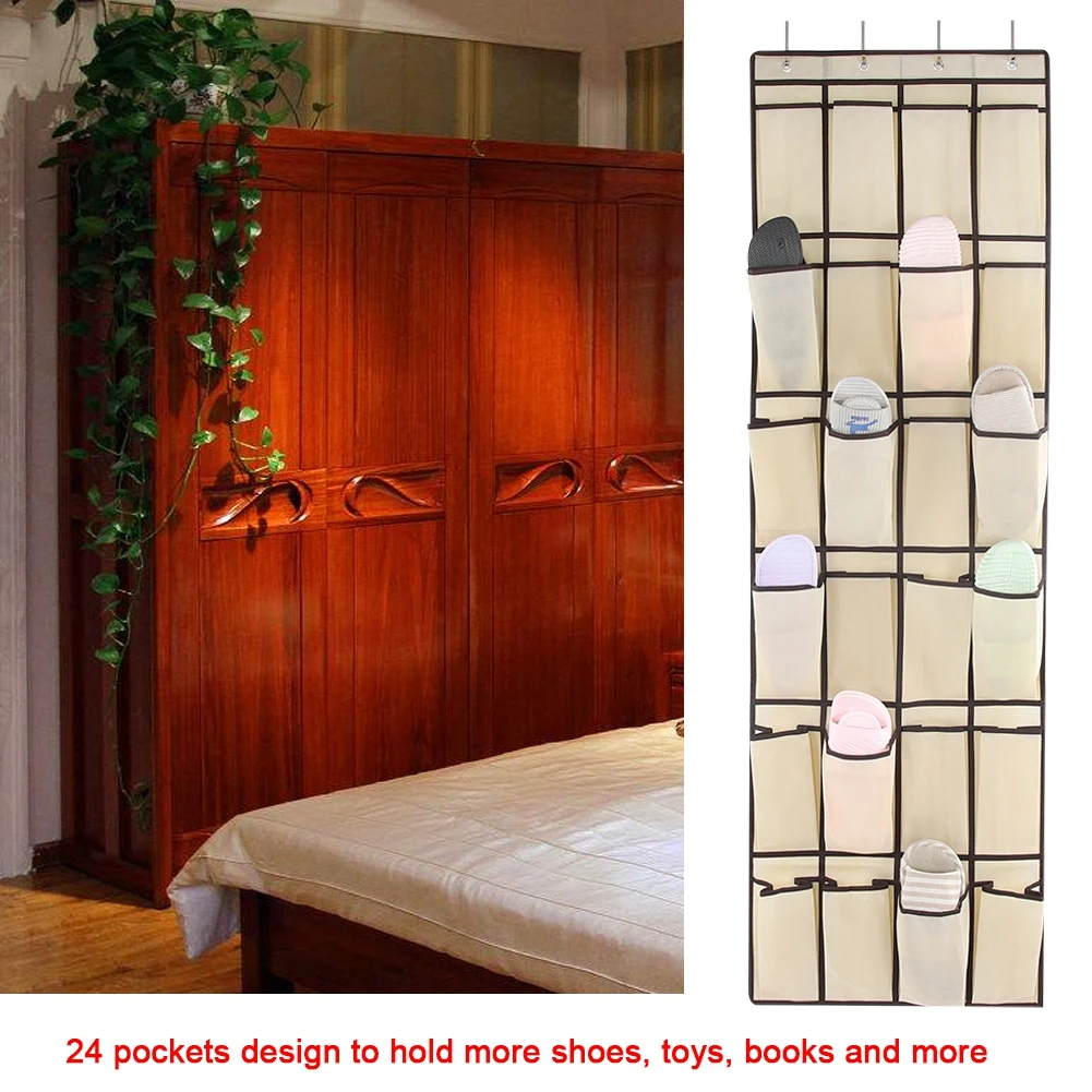 24 Pockets Multi-purpose Hanging Shoes Storage Bag Organizer Holder Non-woven Storage Bags
24 Pockets Multi-purpose Hanging Shoes Storage Bag Organizer Holder Non-woven Storage Bags