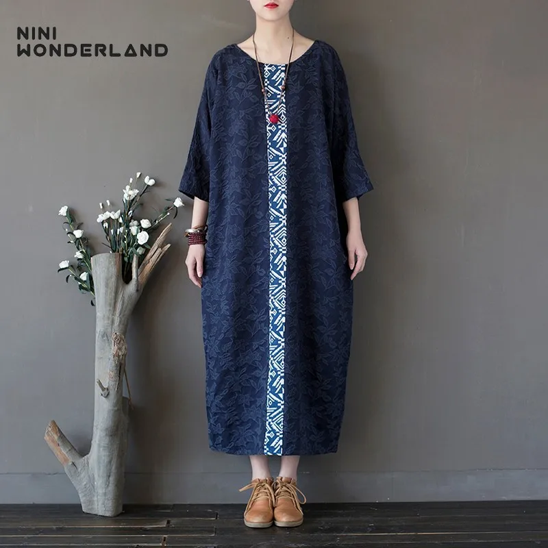 NINI WONDERLAND Summer Vintage Do Old Jacquard Cotton Robe Dress Women Embroidery Patchwork Loose Dresses 2019 Big Size Dress
NINI WONDERLAND Summer Vintage Do Old Jacquard Cotton Robe Dress Women Embroidery Patchwork Loose Dresses 2019 Big Size Dress
