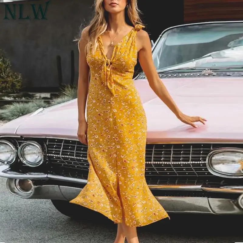 NLW Yellow Beach Bohemian Dress Women Long Summer 2019 Female Dress Bow Lace Up Shoulder Dress Vestidos
NLW Yellow Beach Bohemian Dress Women Long Summer 2019 Female Dress Bow Lace Up Shoulder Dress Vestidos