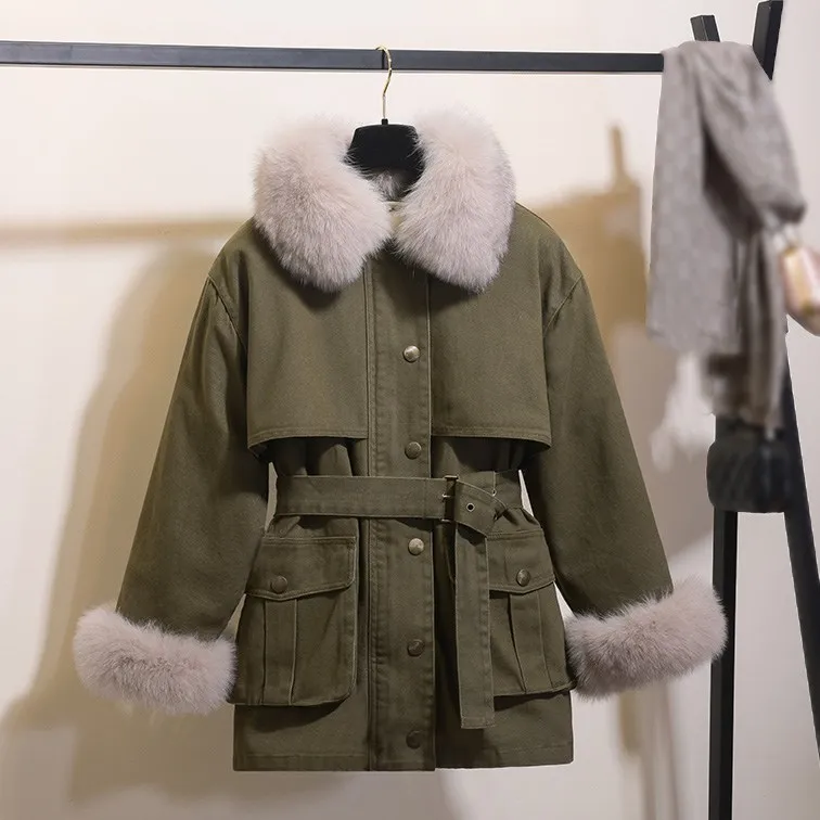 Winter Fur Parka Women Jacket Warm Fox Fur Coat Casual Parkas Womens Basic Outwear Parkas
Winter Fur Parka Women Jacket Warm Fox Fur Coat Casual Parkas Womens Basic Outwear Parkas
