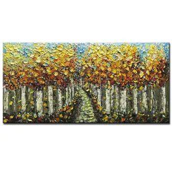 Yellow Birch Tree Art Oil Painting on Canvas Hand Painted Wall Art Modern Abstract Horizontal Landscape Wall Art for Living Room
Yellow Birch Tree Art Oil Painting on Canvas Hand Painted Wall Art Modern Abstract Horizontal Landscape Wall Art for Living Room