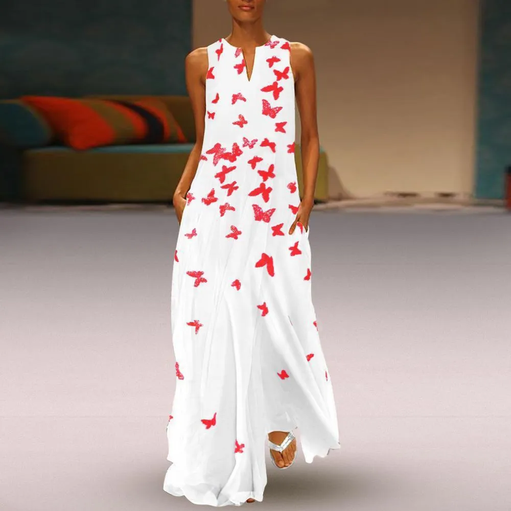 Printed White Maxi Dress Women Beach Summer Dress Ladies Plus Size Sleeveless Long Boho Dress
Printed White Maxi Dress Women Beach Summer Dress Ladies Plus Size Sleeveless Long Boho Dress