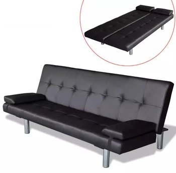 vidaXL Adjustable sofa bed with 2 pillows BlackSynthetic Leather And Wooden Frame Sturdy Living Room L-Shaped Sofa
vidaXL Adjustable sofa bed with 2 pillows BlackSynthetic Leather And Wooden Frame Sturdy Living Room L-Shaped Sofa