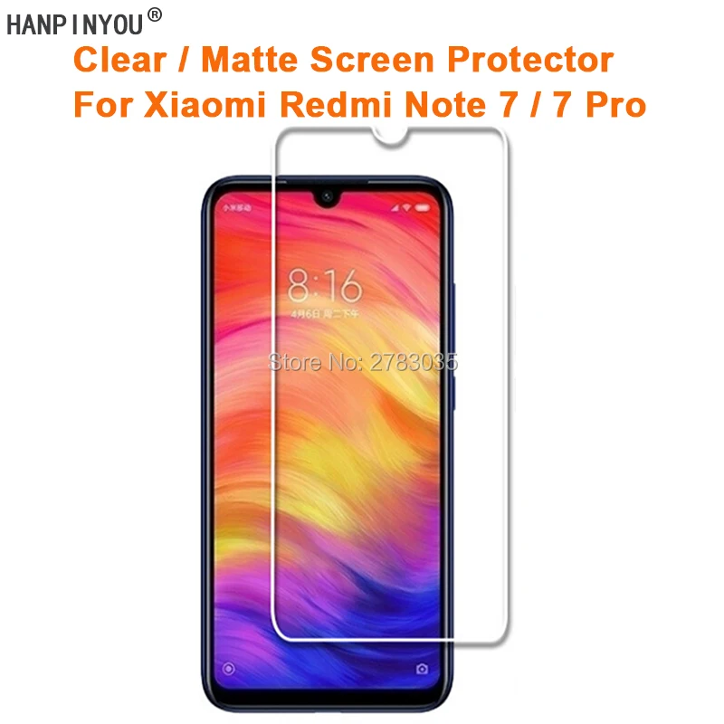 For Xiaomi Redmi Note 7 / Pro 6.3" Clear Glossy Anti-Glare Matte Screen Protector Protective Film (Not Tempered Glass) | Мобильные