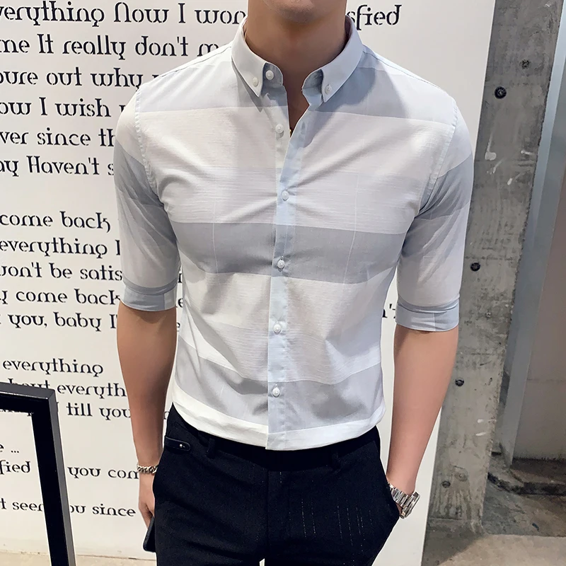 Men's shirt 2019 spring new lapel slim seven sleeve shirt large color plaited casual sleeve shirt loose youth casual men's wear
Men's shirt 2019 spring new lapel slim seven sleeve shirt large color plaited casual sleeve shirt loose youth casual men's wear