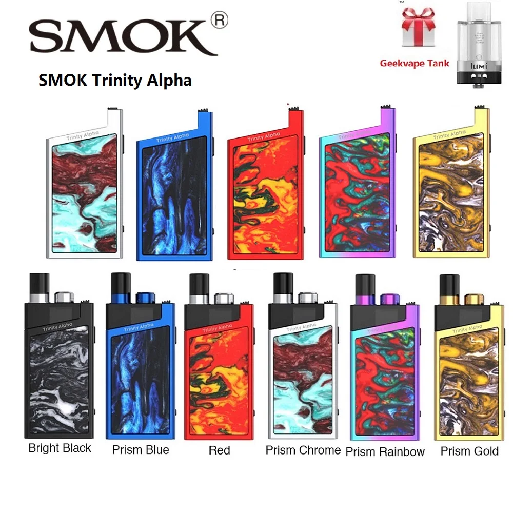 Original SMOK Trinity Alpha Pod System Kit w/ 1000mAh Battery 2.8ml Cartridge SMOK Nord Coil E cig Vs GeekVape Frenzy/ Drag Nano
Original SMOK Trinity Alpha Pod System Kit w/ 1000mAh Battery 2.8ml Cartridge SMOK Nord Coil E cig Vs GeekVape Frenzy/ Drag Nano