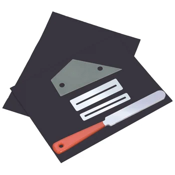 Guitar Kit Includes 1 Guitar Sickle, 1 Stainless Steel Fret Rocker Leveling Tool, 2 Fingerboard Guards, 2 Sandpaper 
Guitar Kit Includes 1 Guitar Sickle, 1 Stainless Steel Fret Rocker Leveling Tool, 2 Fingerboard Guards, 2 Sandpaper