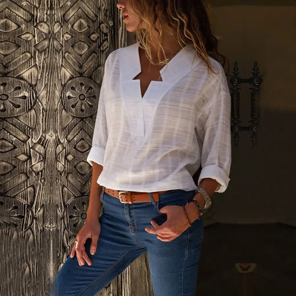 2018 Women Tops and Blouse Sexy V Neck 3/4 Sleeve Chiffon Blouse for Women Loose Blusas Femininas Summer Tops blusas mujer
2018 Women Tops and Blouse Sexy V Neck 3/4 Sleeve Chiffon Blouse for Women Loose Blusas Femininas Summer Tops blusas mujer