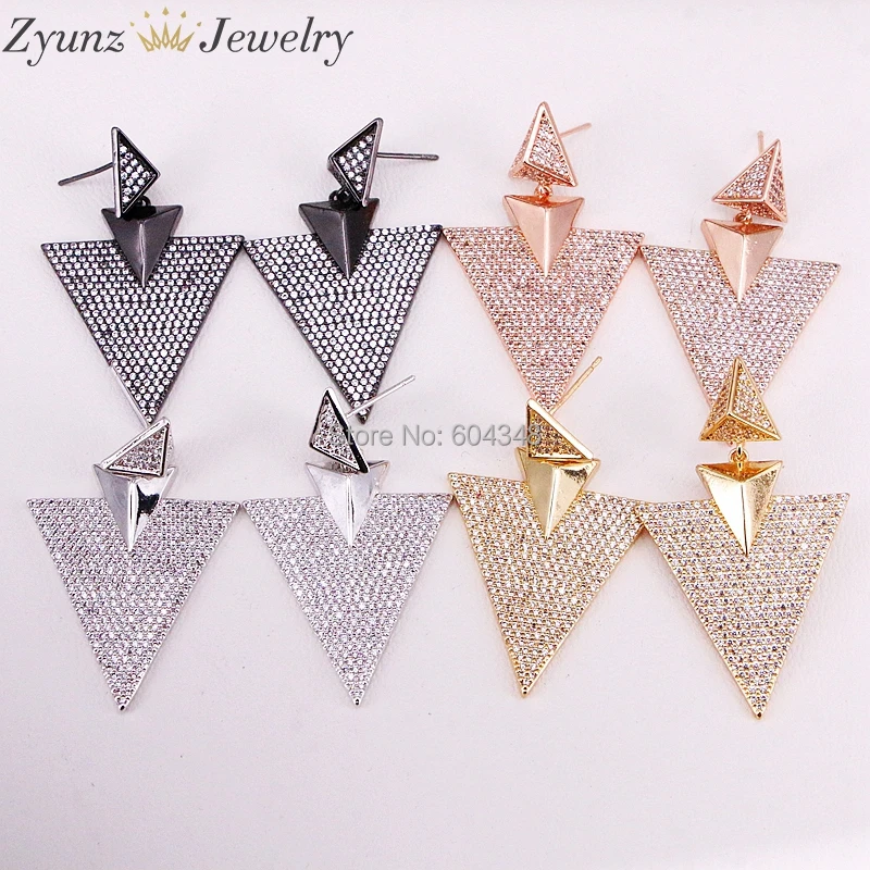 4 Pairs ZYZ325-9997 Full Cubic Zircon Stone Triangle Drop Dangle Earrings For Lady New Arrival
4 Pairs ZYZ325-9997 Full Cubic Zircon Stone Triangle Drop Dangle Earrings For Lady New Arrival