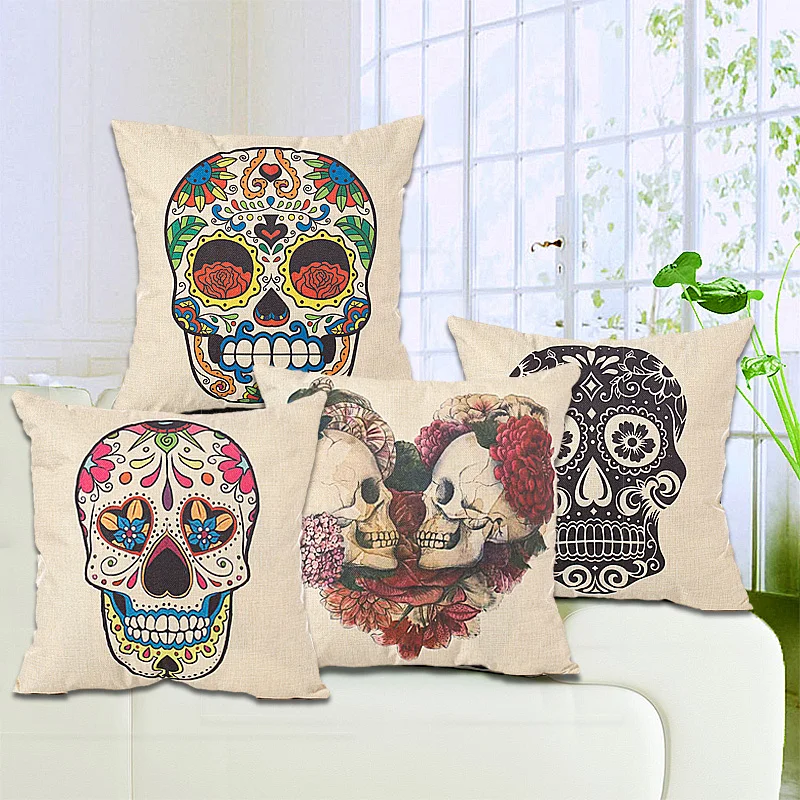 1PC Skull Linen Square Printting Pillow Cushion Cotton Linen Cover Sofa Bed Halloween Party DIY Decorations
1PC Skull Linen Square Printting Pillow Cushion Cotton Linen Cover Sofa Bed Halloween Party DIY Decorations